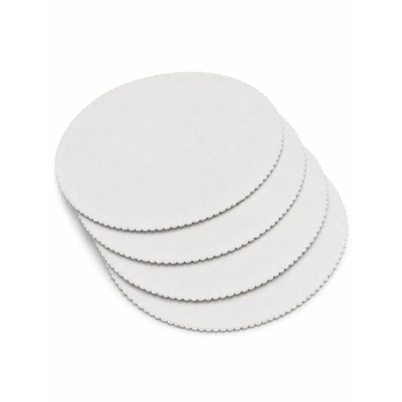 Jogo Americano Com 4 Unidades Redondo 37cm Linha Luxo Tecido Sofisticado branco