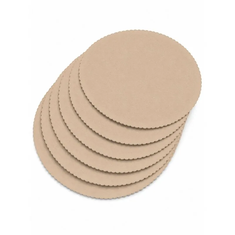 Jogo Americano Com 6 Unidades Redondo 37cm Linha Luxo Tecido Sofisticado Bege