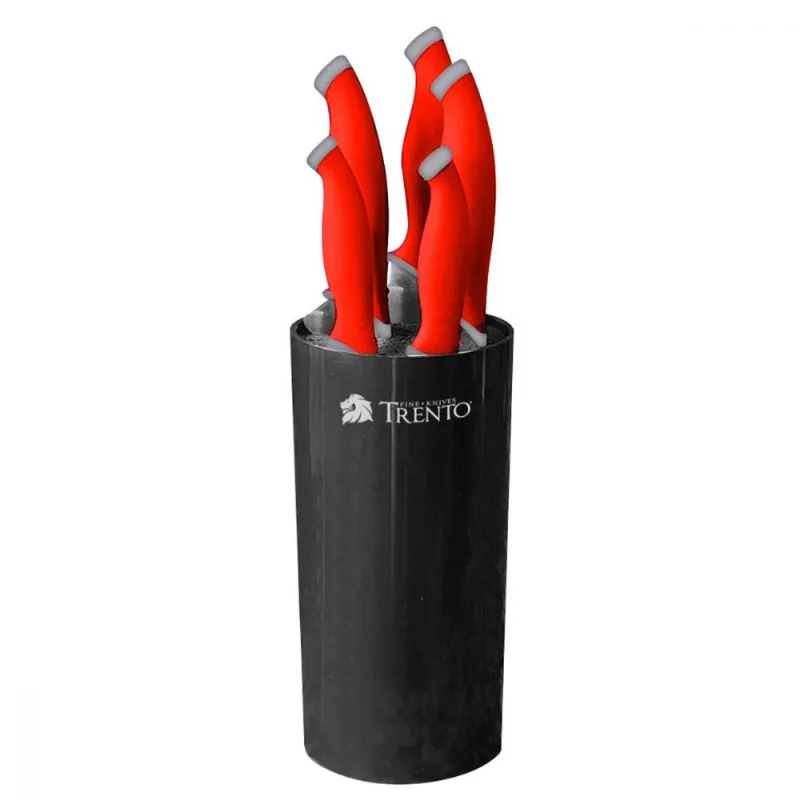 Trento Cepo Acrilico Cilindrico 5 Piezas Negro rojo