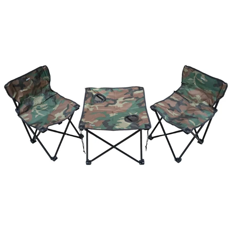 Set spinit mesa posavasos 2 sillas pleglables para camping