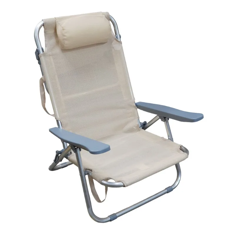 Silla reposera baja reclinable SPINIT aluminio playa camping 4 posiciones