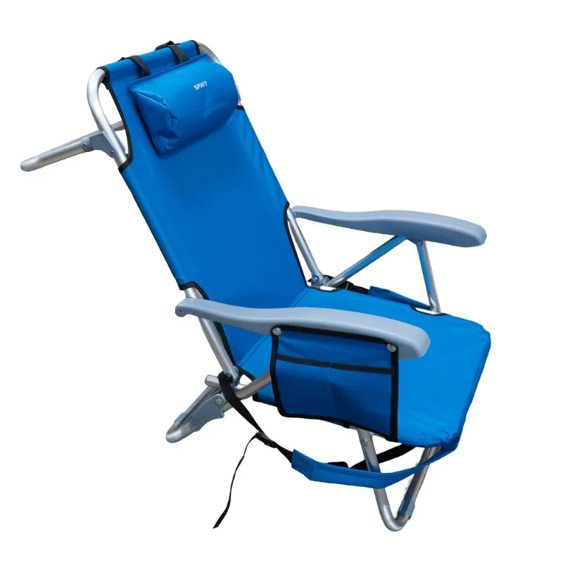 Silla reposera reclinable SPINIT 4 posiciones mochila aluminio playa camping