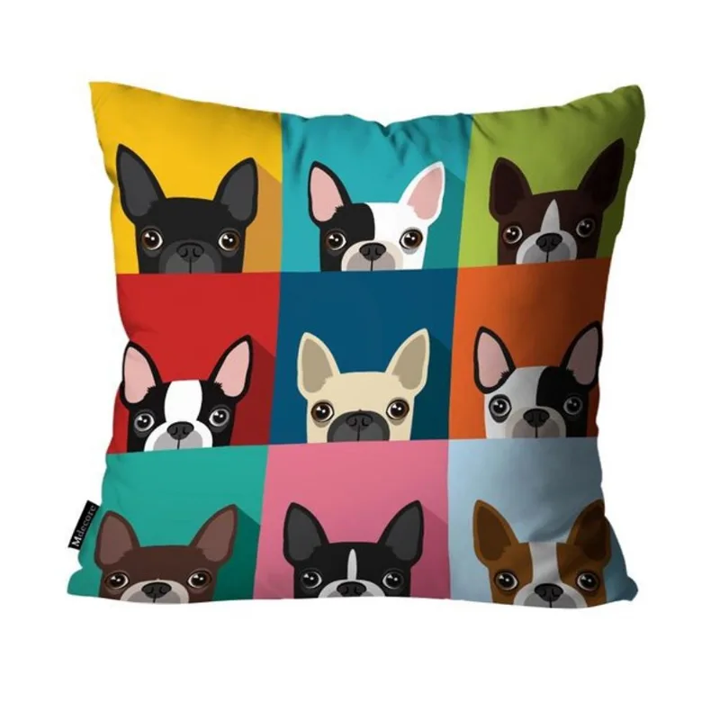Capa Para Almofada Mdecore Pets 45x45cm - Bulldog Colo