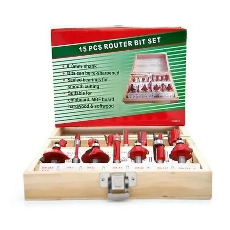 Jogo De Fresas Tupia C/12 Pçs 6Mm Com Maleta