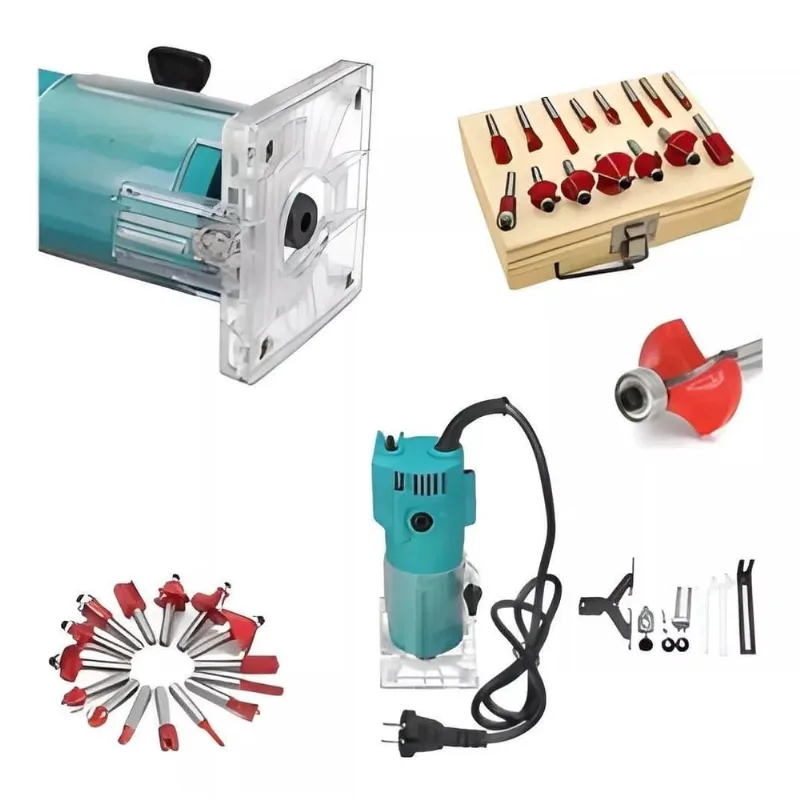 Kit Tupia Laminadora 6Mm 650W + Jogo De Fresas Tupia Com 15 Peças 220V