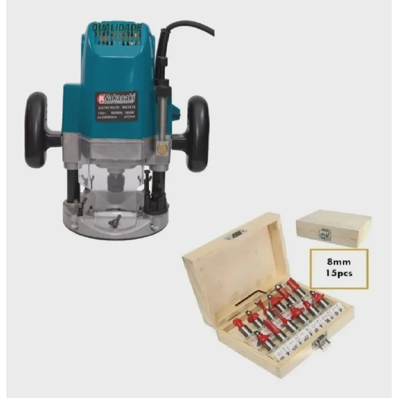 Kit Tupia Coluna 220v + 15 Peças de fresas 8mm 220v