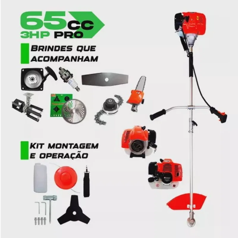 Roçadeira Gasolina 7 Em 1 Laminas + enxada Rotativa + motopoda