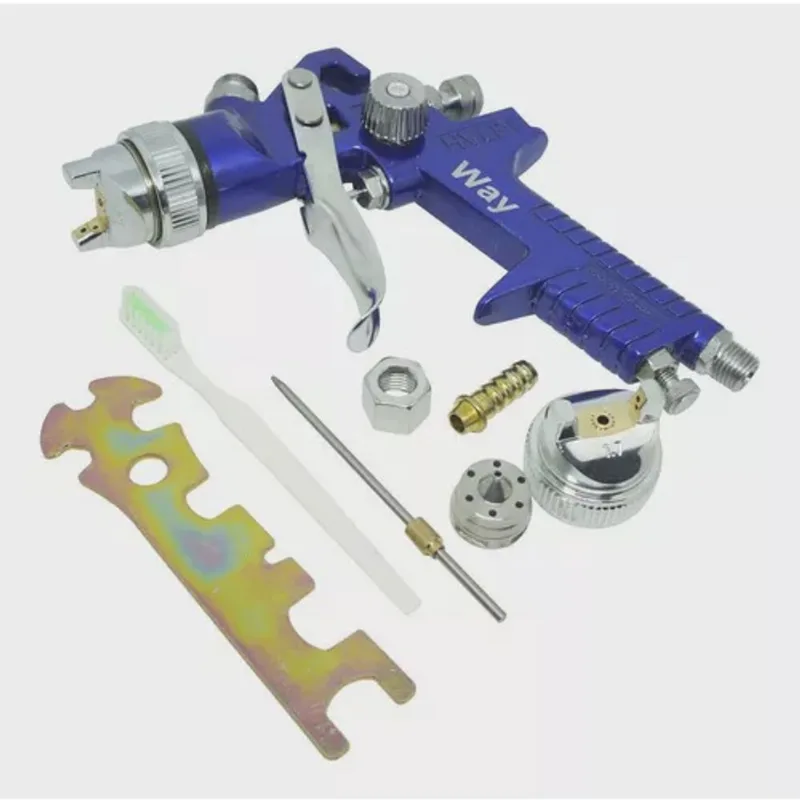 Pistola Pintura Gravidade Profissional Hvlp 2 Bicos 1,4 E 1,7mm