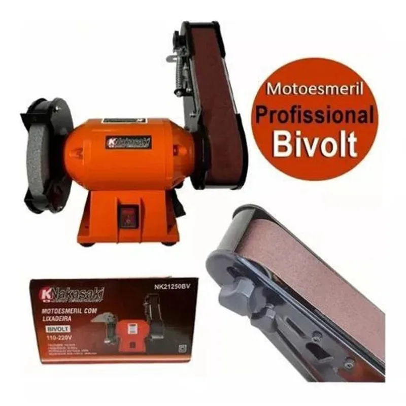 Motoesmeril Com Lixadeira De Cinta 6'' 250W - Bivolt Top