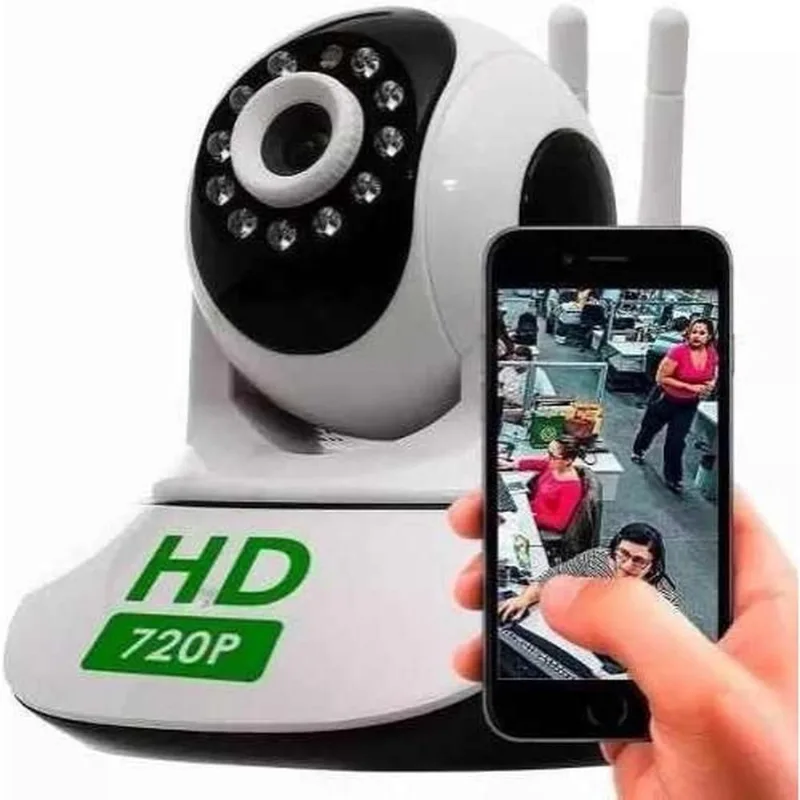 Câmera Wi-fi Visão Noturna c/ Microfone S/fio 3 Antenas 720p