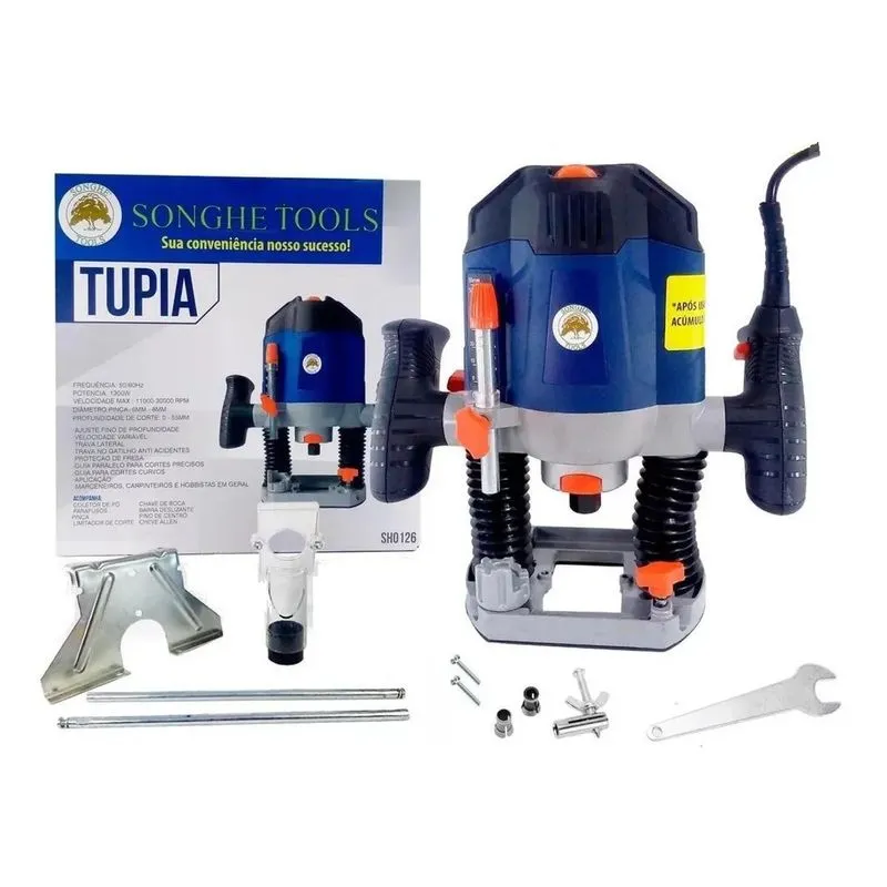 Tupia Coluna Profissional 220v 1600w + Jogo De Fresas 8mm