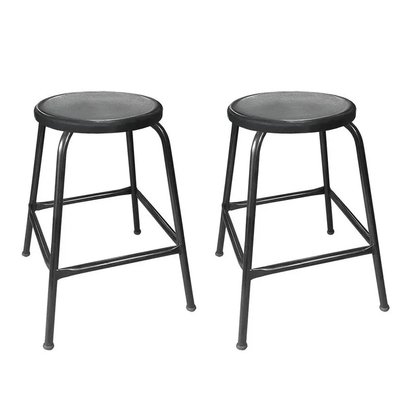 Kit 2 Bancos Banqueta Bar 55cm Empilhavel Para Lanchonete Mesa Cozinha Preto