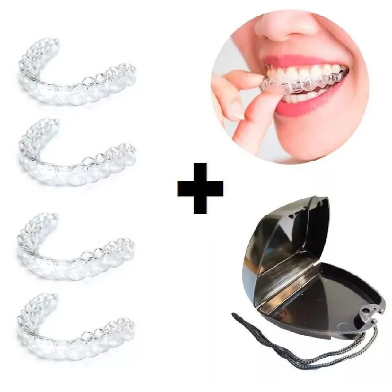 04 Placas Miorrelaxante Acrílico Moldável + 01 Estojo Preto
