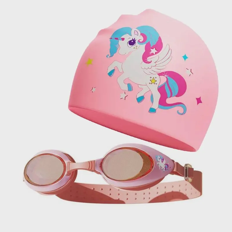 Conjunto de Touca e Óculos de Natação Infantil