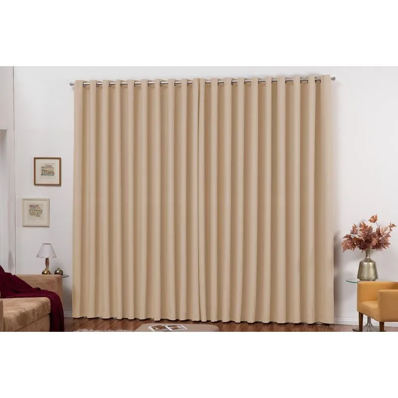 Cortina Blackout 4m X 2,5m Palha Em Tecido Com Ilhós