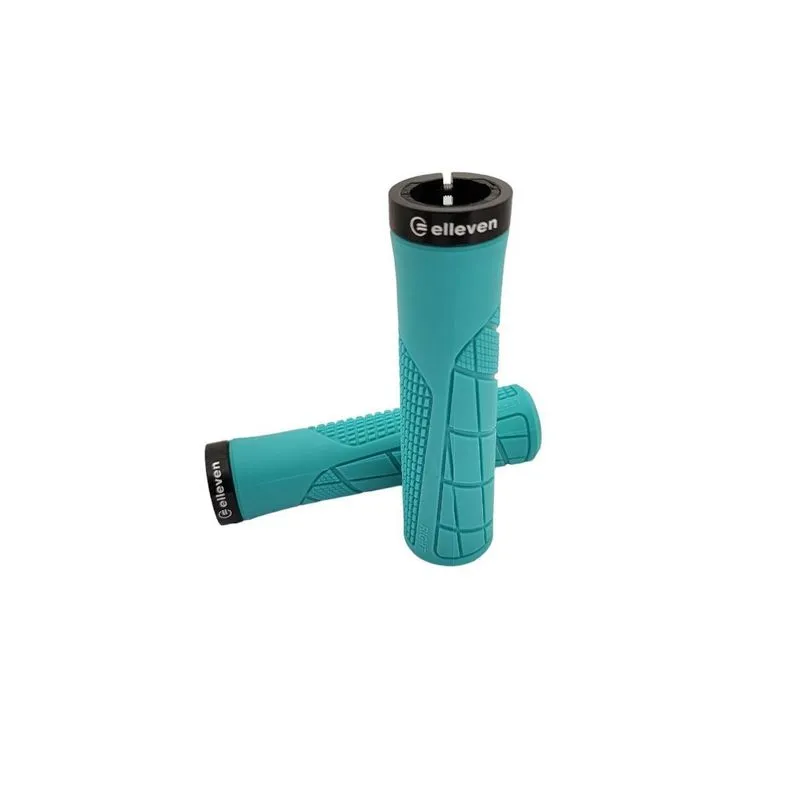 Manopla Mtb 130mm Emborrachada Com Trava Azul Agua Elleven