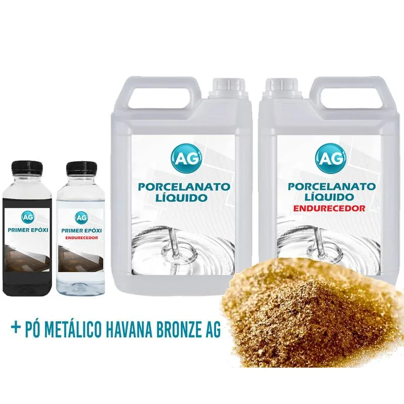 Kit Porcelanato Líquido Metálico Havana Bronze Ag Por M
