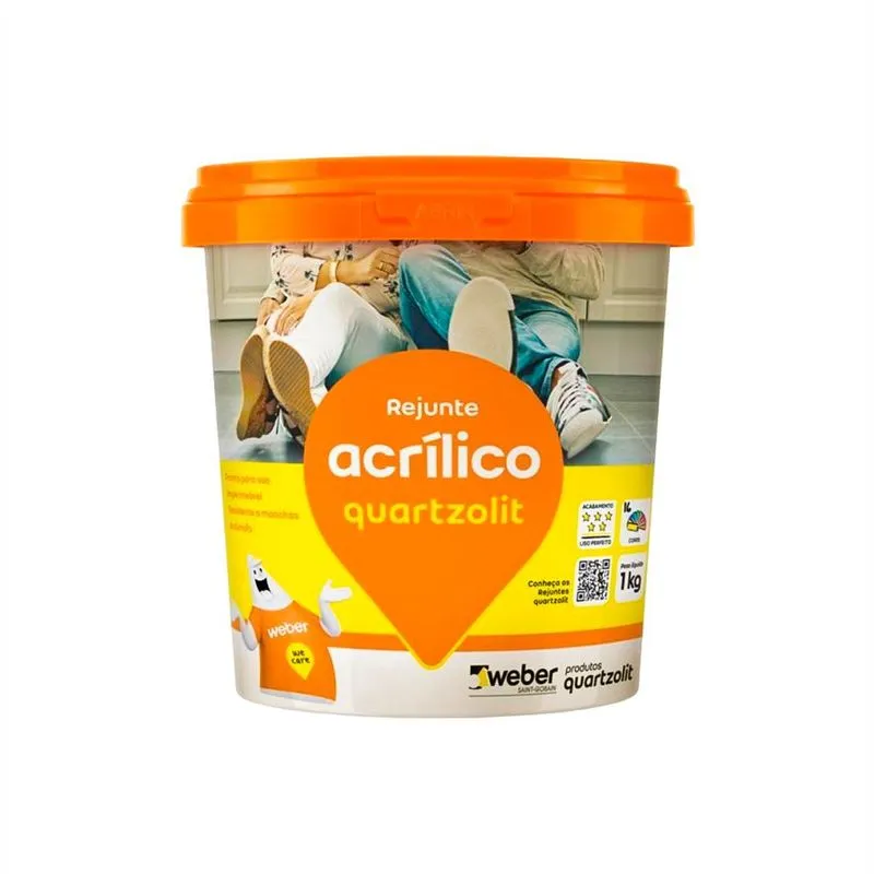 Rejunte Quartzolit 1kg Acrilico Pronto Para Uso Antimofo Cinza Outono