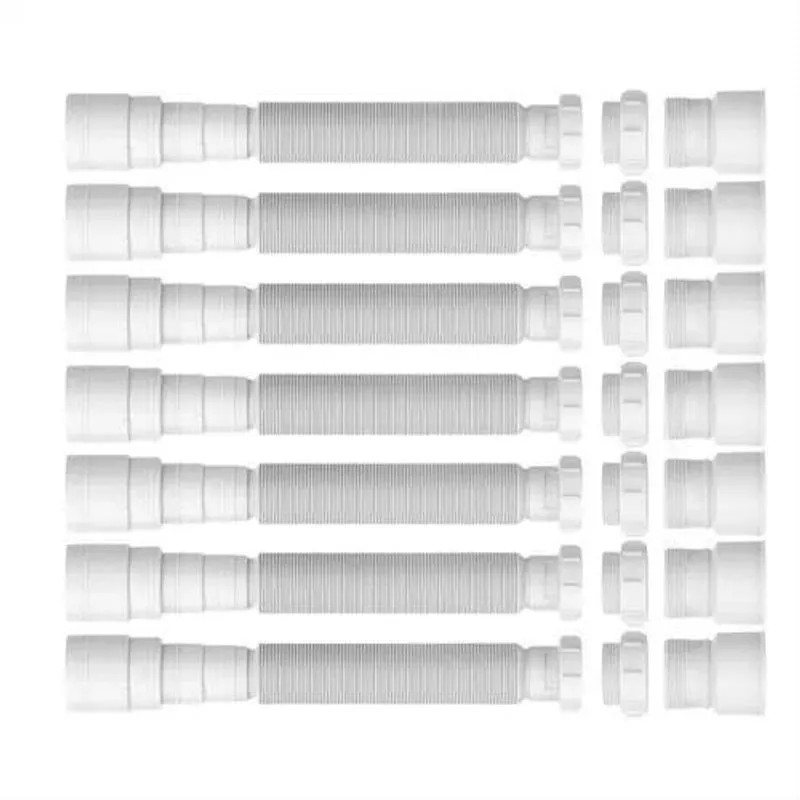Sifão Sanfonado Ajustável Tubo Multiuso Universal 70cm Kit 6