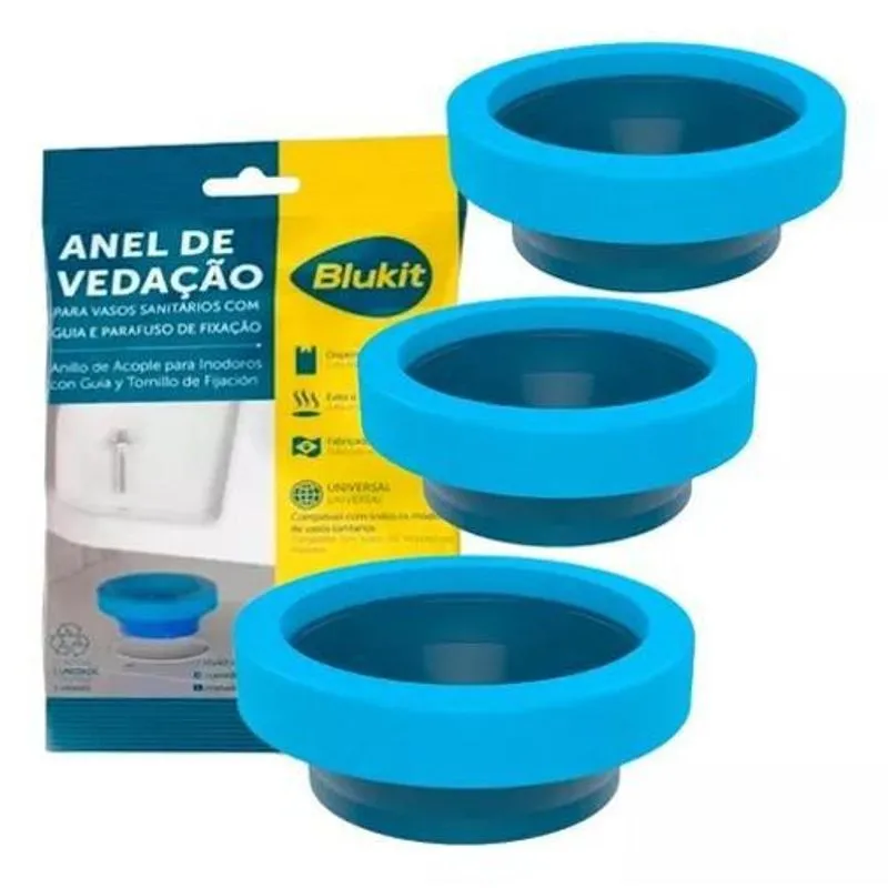 Anel De Vedação Para Vaso Sanitário Com Guia - Kit 3 Und