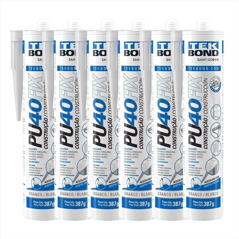 Cola Fixa Cuba Pu 40 Inox Mármore Granito Kit C/6 Und
