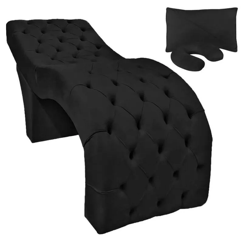 Mesa Maca Profissional Estofada Estética Luxo 180x70 Cm D26 Veludo Preto