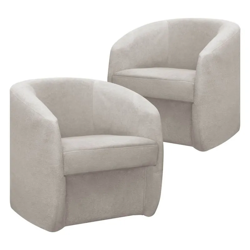 Conjunto 2 Poltronas Decorativas Conceito Orgânico fly para Sala Bouclê Bege