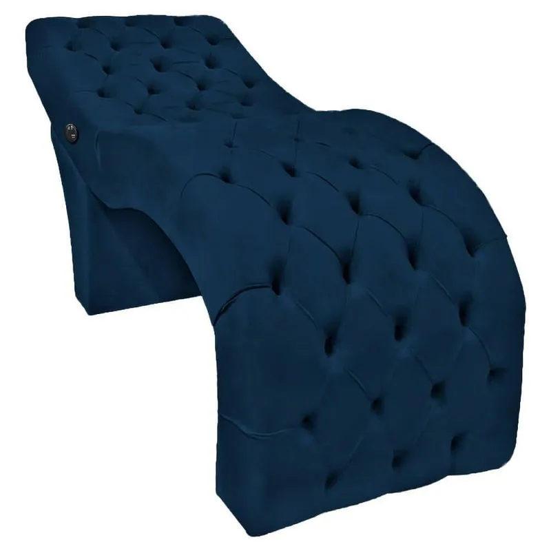 Mesa Maca Profissional Com Massagem Estofada Capitonê Veludo Azul Marinho