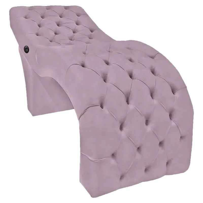 Mesa Maca Profissional Com Massagem Estofada Capitonê Veludo Rosa Rosê