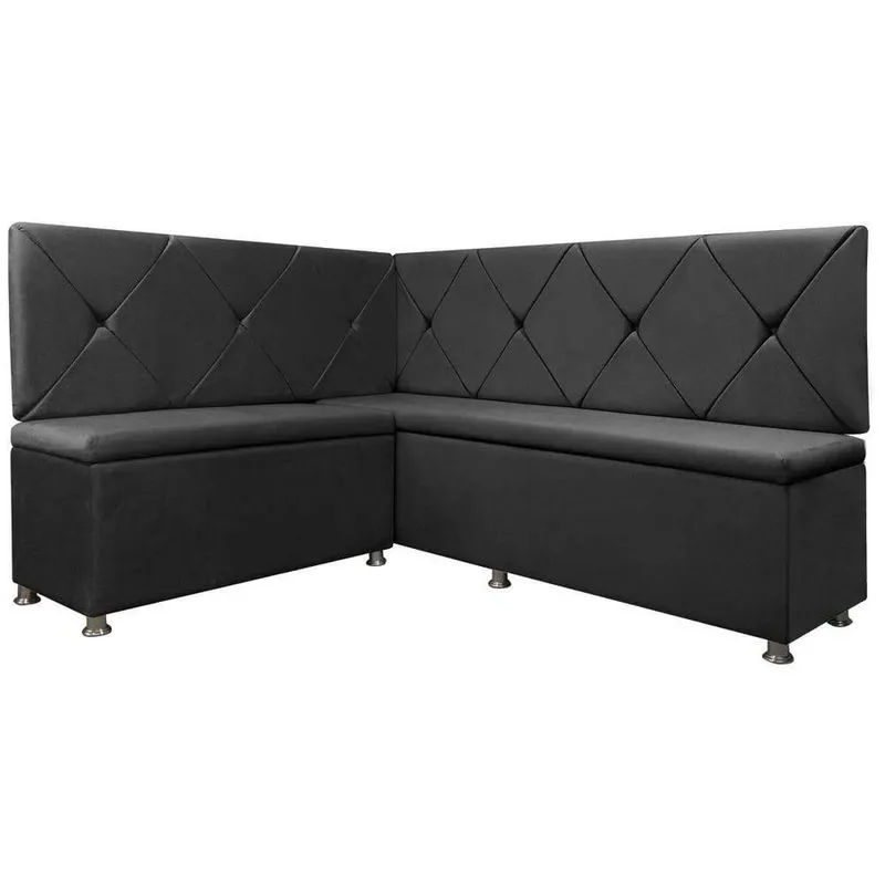 Conjunto Canto Alemão Com Bau Para Bar Lanchonete Cinza 125x160cm Sofa Store
