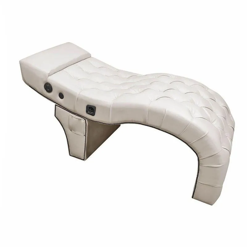 Maca Estética Vip Com Massageador Carregador De Celular E Caixa De Som Corino Bege Sofa Store