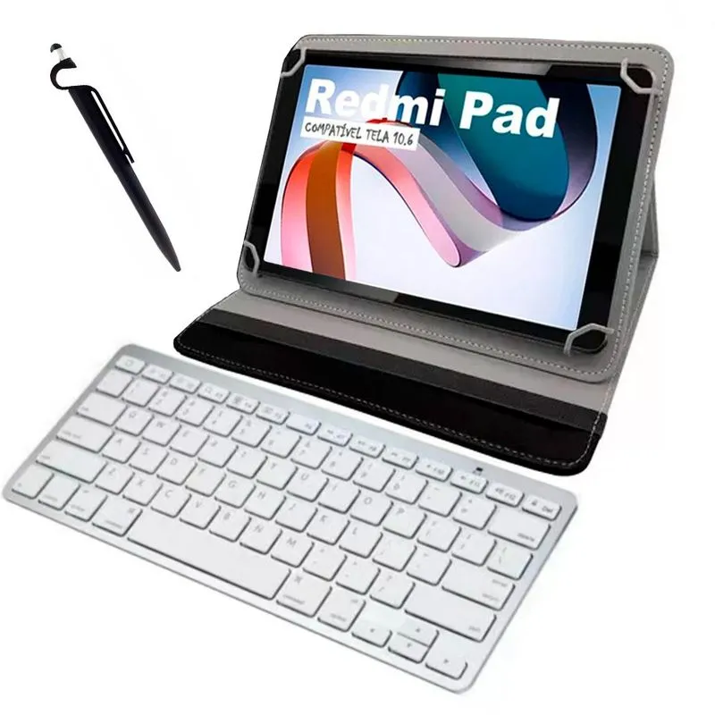 Capa e Teclado Para Tablet Redmi Pad 10.6 + Caneta
