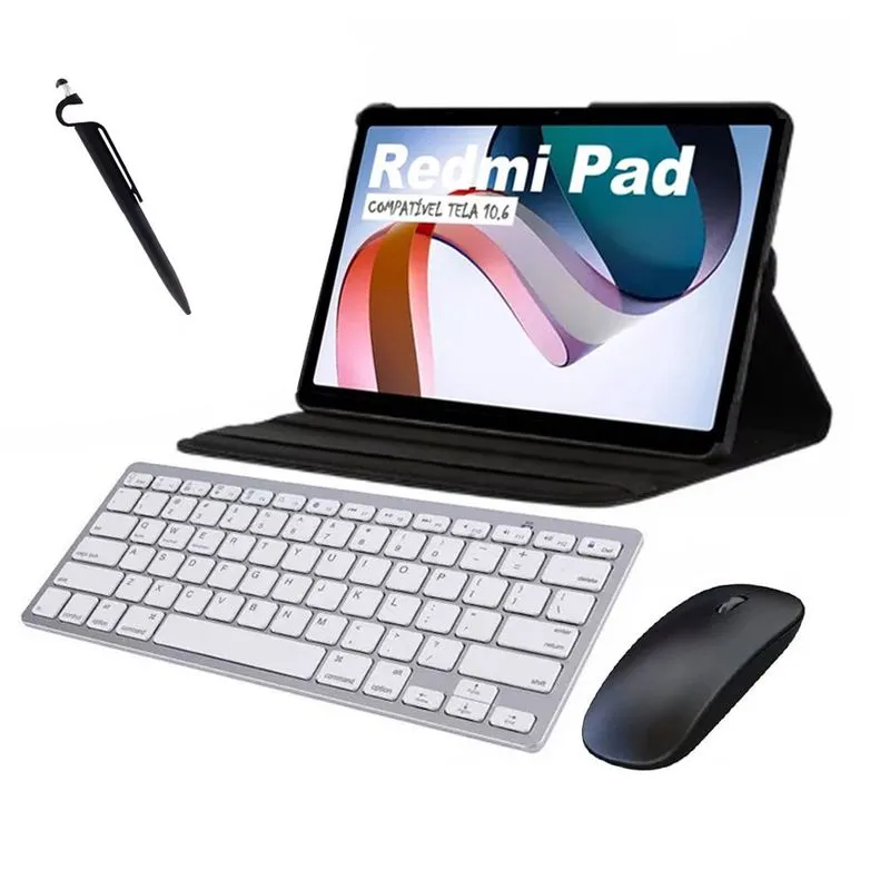 Capa Teclado e Mouse Para Tablet Redmi Pad 10.6 Polegadas
