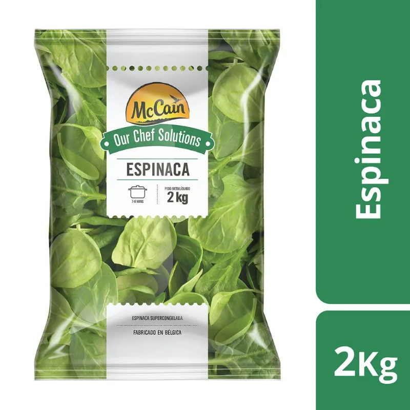 Espinaca Mc Cain congelada bolsa 2 kg.