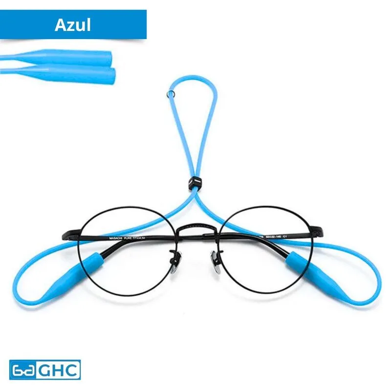 1 Cordinha Em Silicone Para Prender Óculos - Azul-celeste