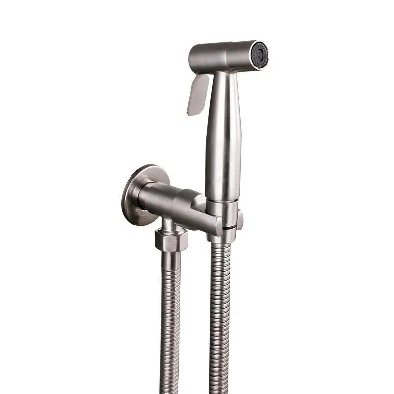 Ducha Aço Inox 2 Em 1 Suporte E Registro Com Mangueira 1,50