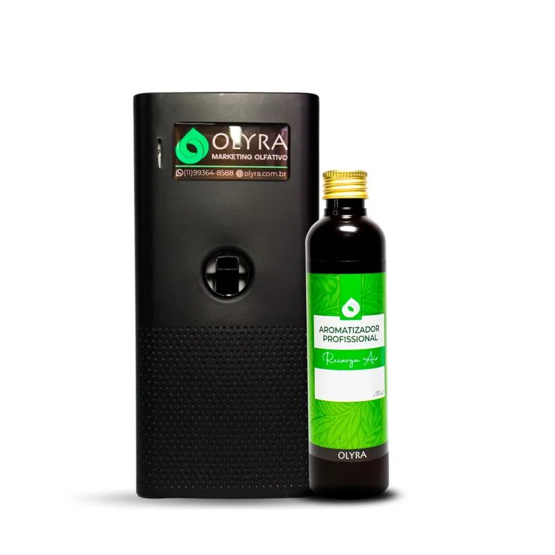 Kit Aromatizador Para Ambientes Slim Preto 50m + 1 Recarga Air 200ml