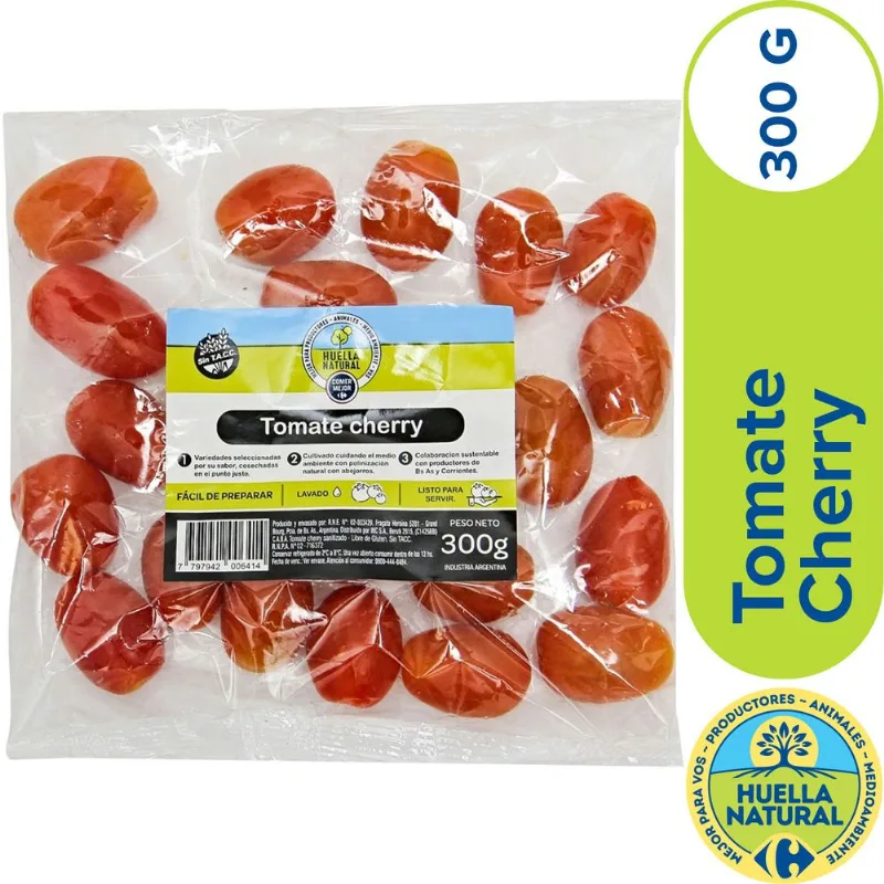 Tomate cherry rojo Huella Natural bolsa 300 g.