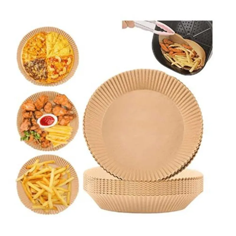 Kit 50 Cesto Papel Antiaderente Para Airfryer Forno Microondas