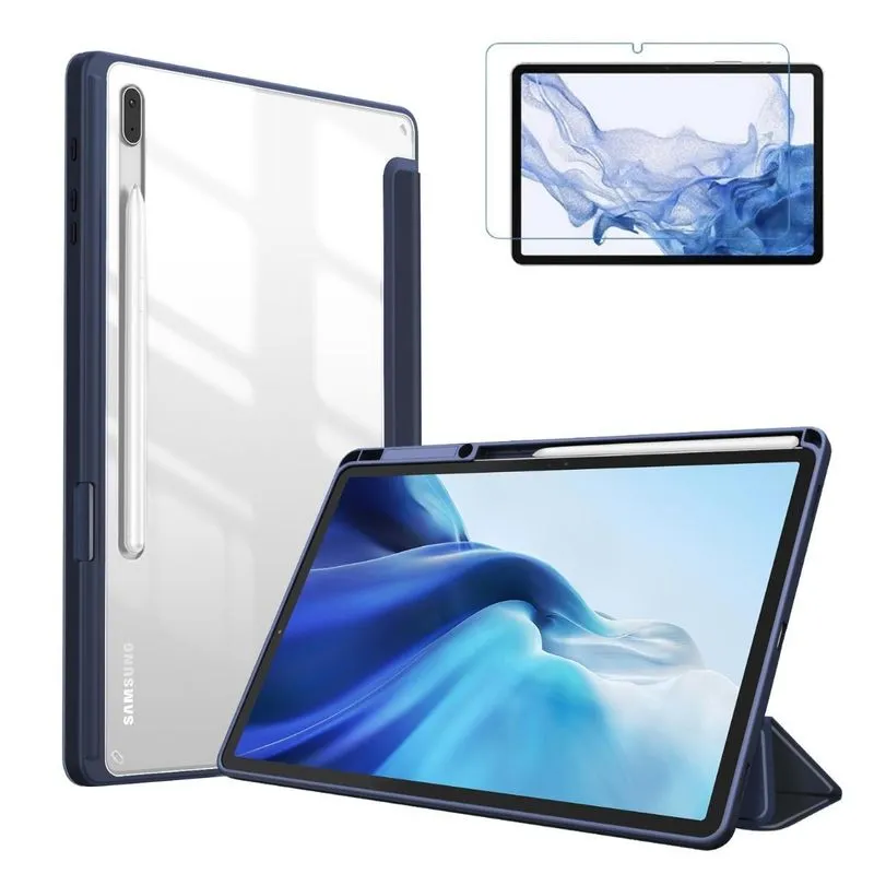 Capa Acrílico Slot Caneta Para Tablet S7fe 12.4 T730 + Vidro