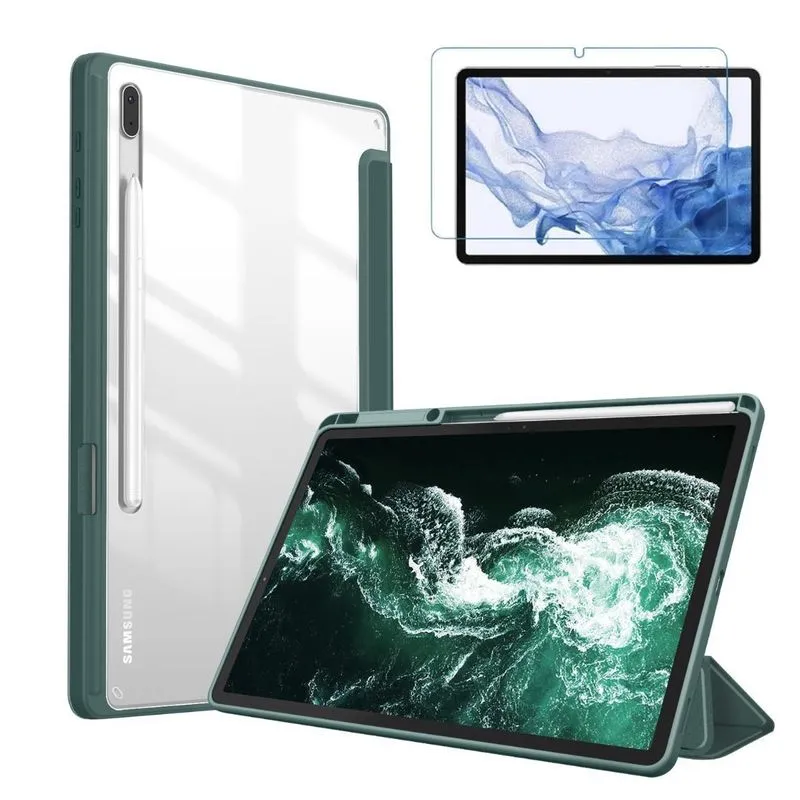 Capa Acrílico Slot Caneta Para Tablet S7fe 12.4 T730 + Vidro