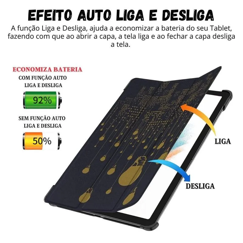 Capa Capinha Couro Sintético Para Galaxy Tab A8 10.5 (x205)