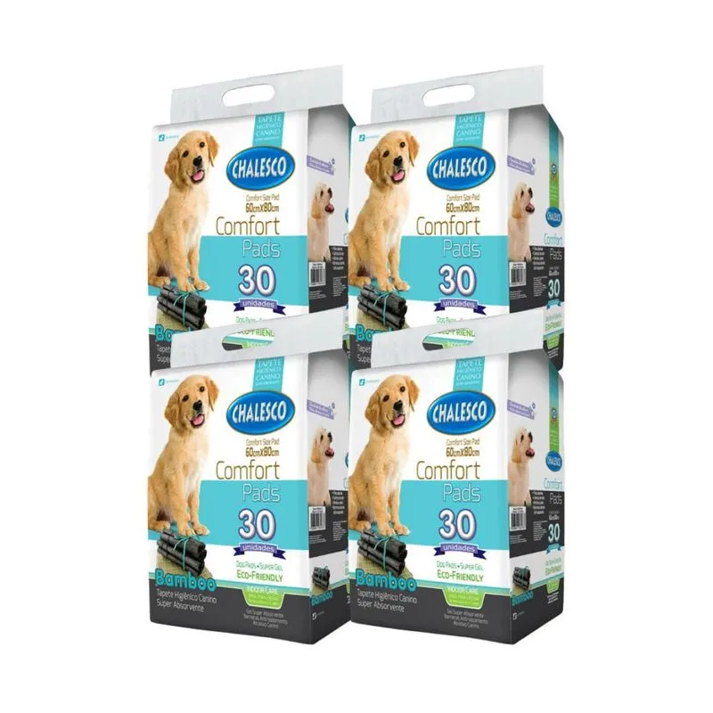 Tapete Higienico Confort Bamboo 30un 80x60 Cachorro Kit-4