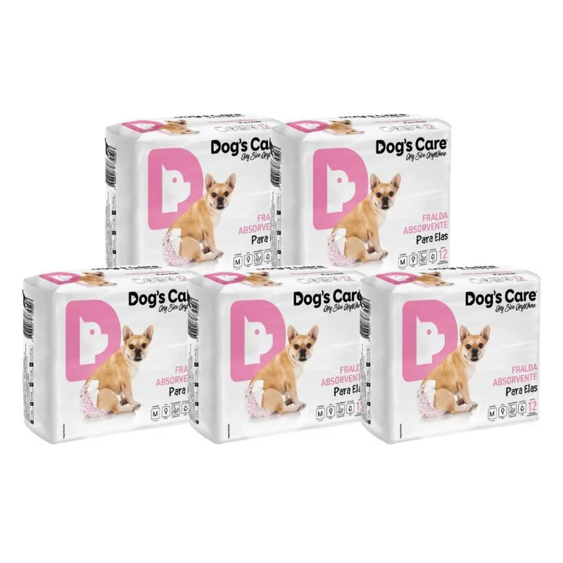 Fralda Dogs Care Para Cães Femêas 12 Un M Descartavel Kit-5