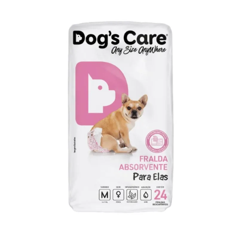 Fralda Descartável Higiênica P/cães Fêmea Dogs Care 24 Un M