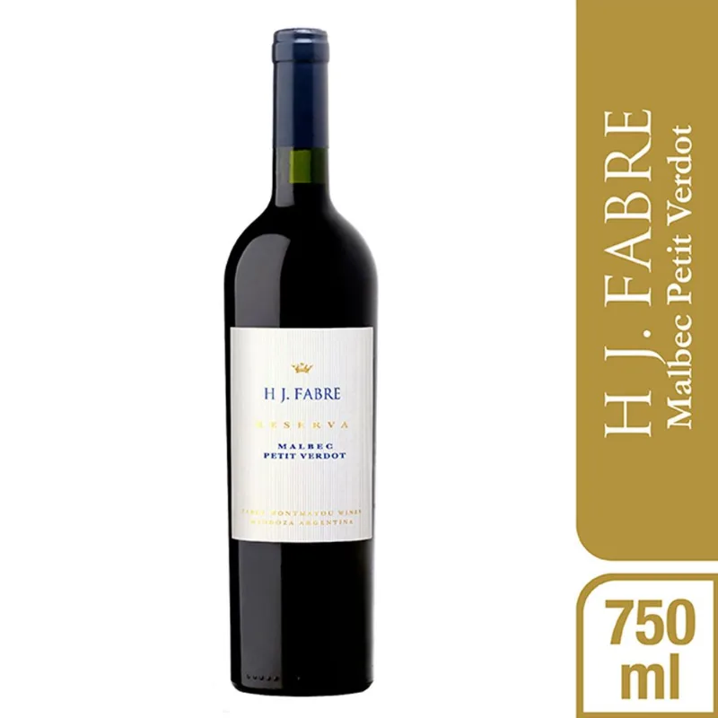 Vino tinto Malbec Petit Verdot H.J Fabre 750 ml