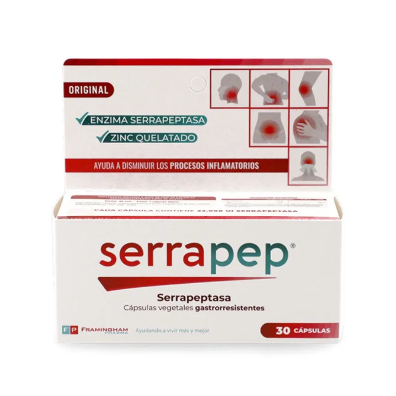 Suplemento Dietario Serrapep Gastrorresistentes x 30 Cáps