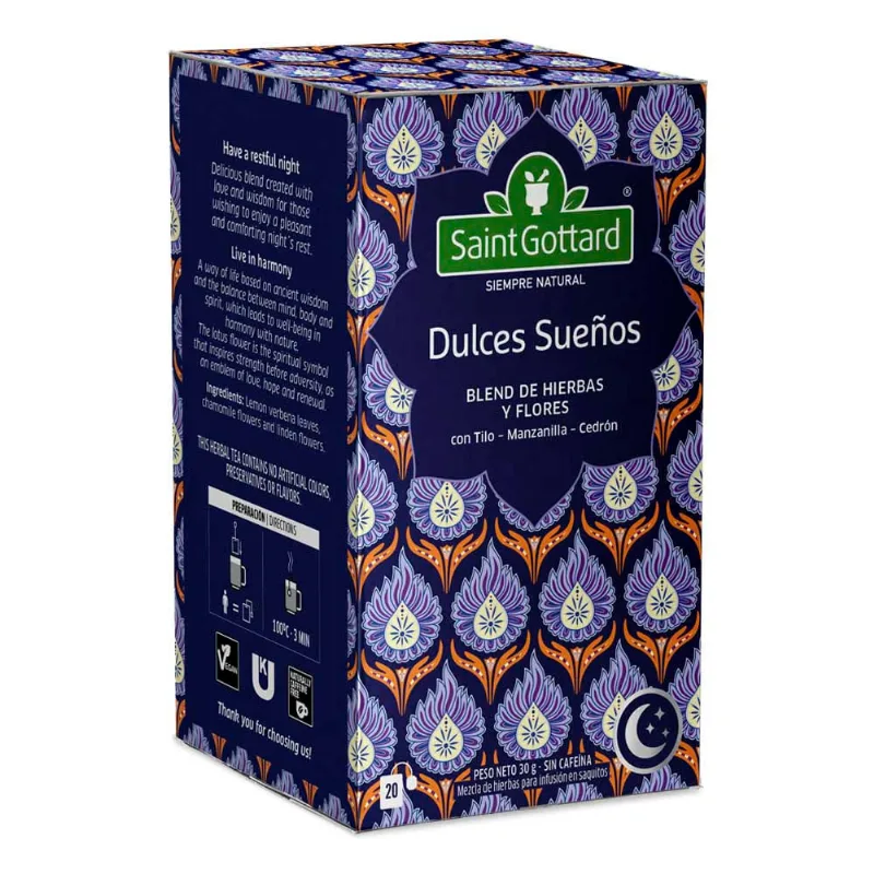 Té Hierbas Dulces Sueños 30 Grs x 20 Un Saint Gottard Té Saint Gottard En Saquitos Dulces Sueños 20 U