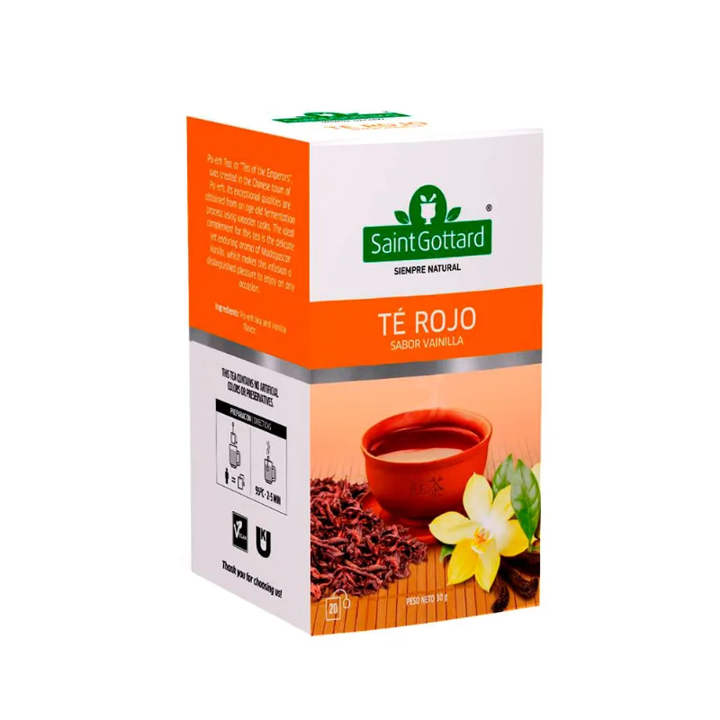 Té Rojo Sabor Vainilla 30 Grs x 20 Un Saint Gottard