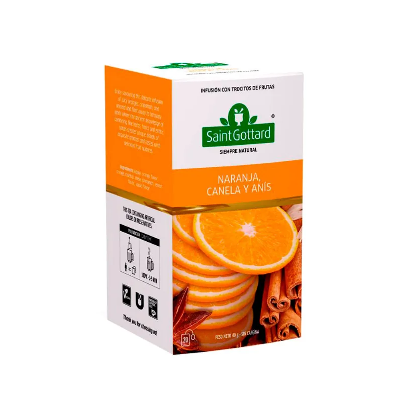 Té Saint Gottard Naranja Canela Y Anís 20 Saquitos